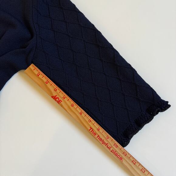 St. John Knit Legacy Collection Zip Front Sweater Size 14 Navy Blue EUC Luxury - Picture 9 of 13